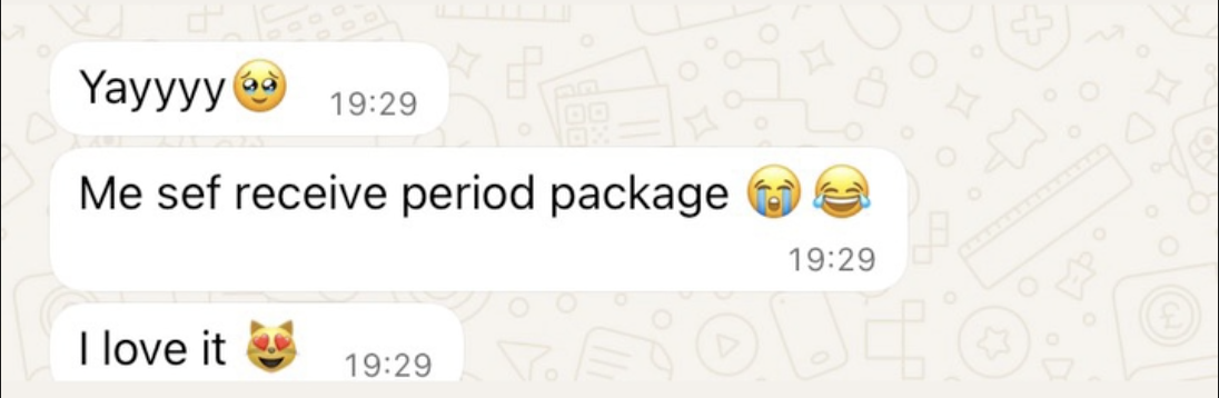 Customer WhatsApp review screenshot